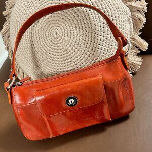 Stylish Wilson Pelle Leather Shoulder Bag - Burnt Orange